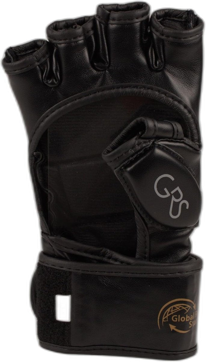 View of the palm of the GRS MMA gloves, ergonomics for grappling and safe grips
