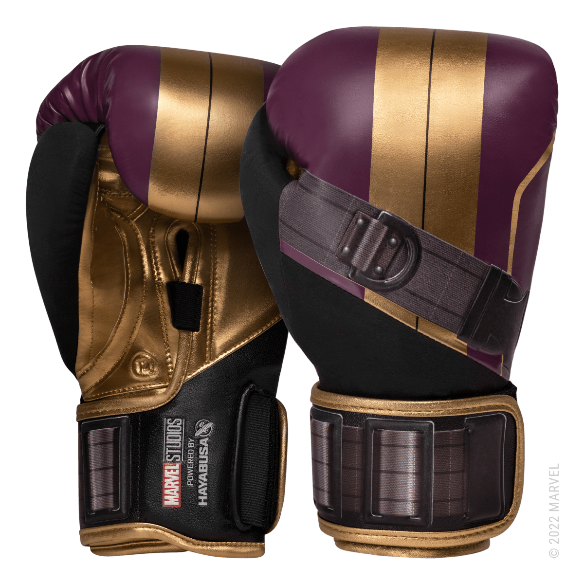 Paire de gants de boxe Hayabusa Marvel Batroc Hero Elite violet et doré