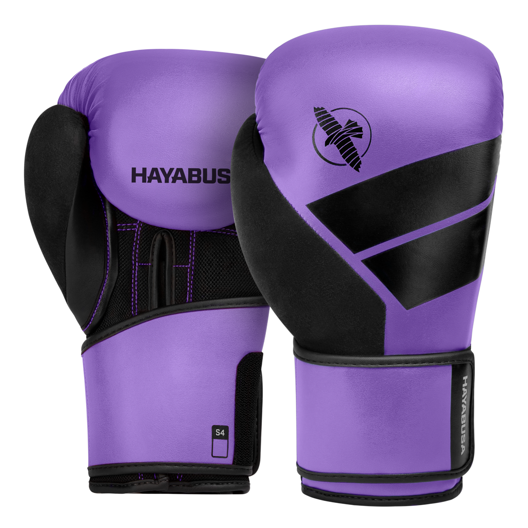 Paio di guantoni viola Hayabusa S4 con schiuma iniettata protettiva