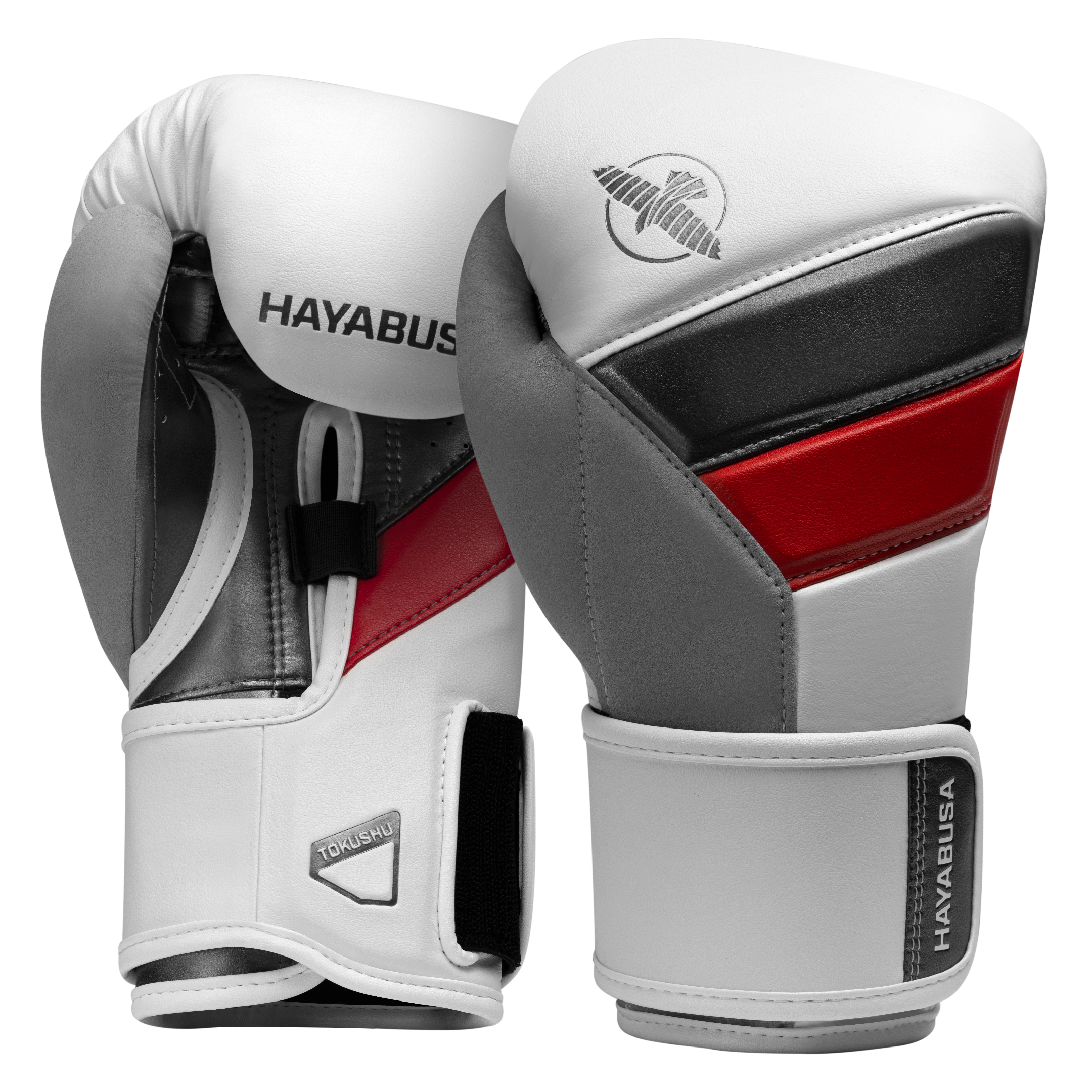 Coppia di guantoni bianchi con dettagli rosso vivo Hayabusa T3.