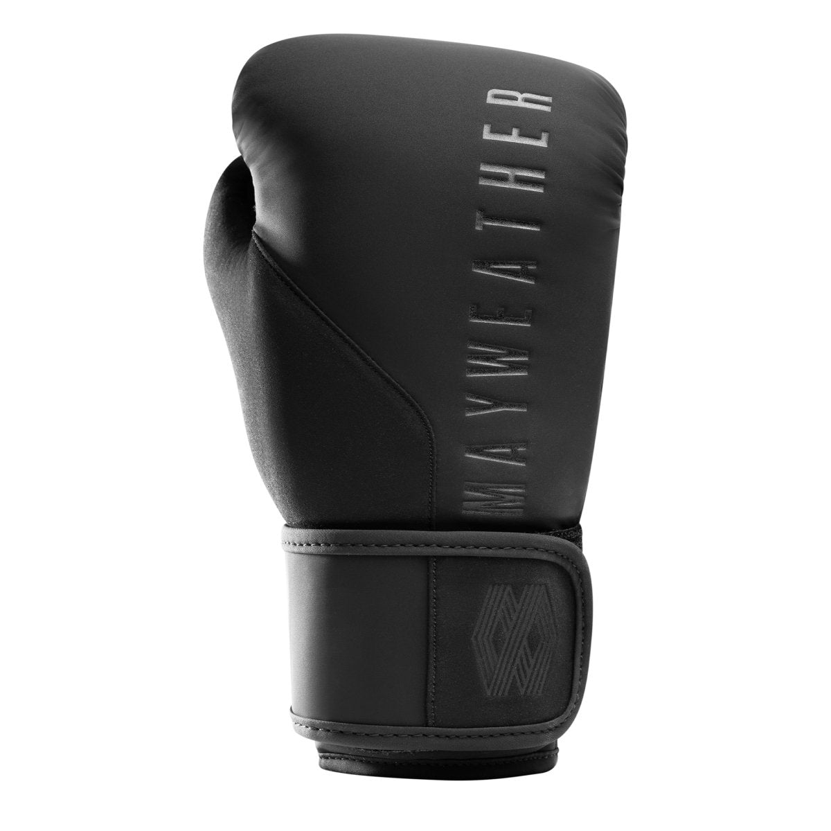 Detail of the Dual-X closure system and Triple-Splint wrist support of the black Mayweather Champ gloves