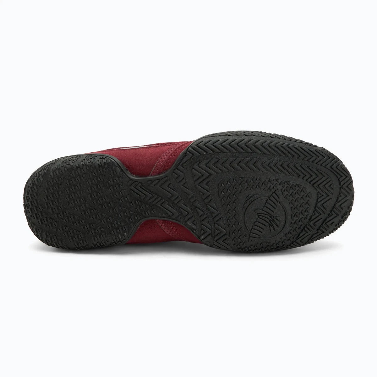 Back view burgundy Hayabusa Pro mid-cut support boxing shoes.