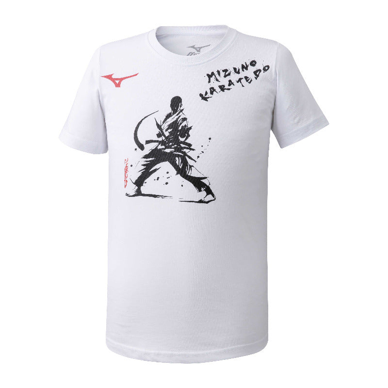 Maglietta karate Mizuno con stampa sul fronte.Colore bianco