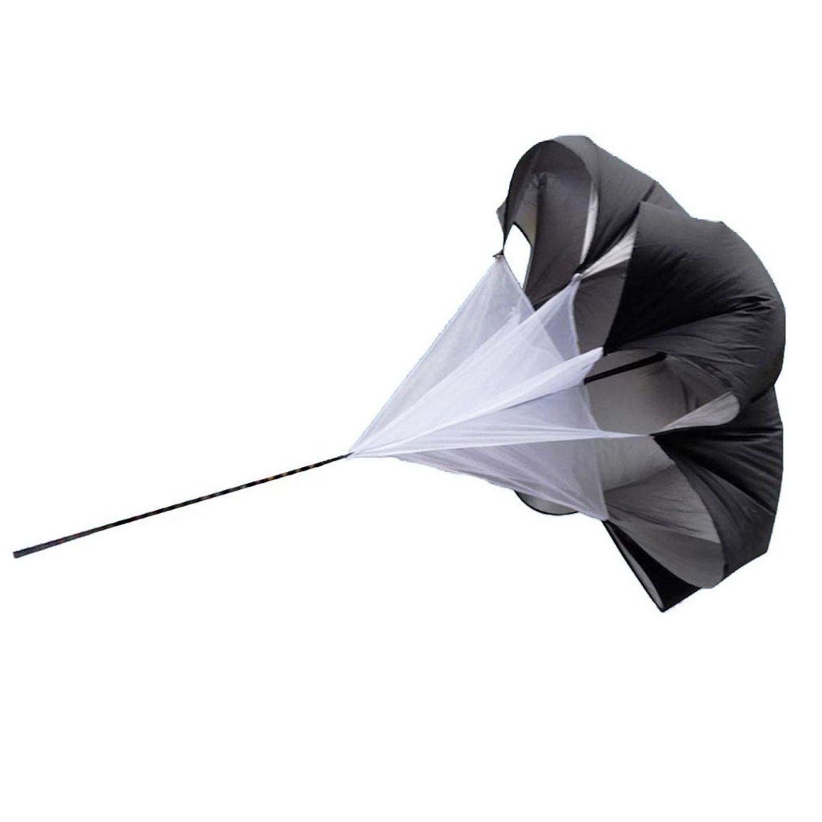Athlete sprinting with Diamond resistance chute open for explosive enhancement