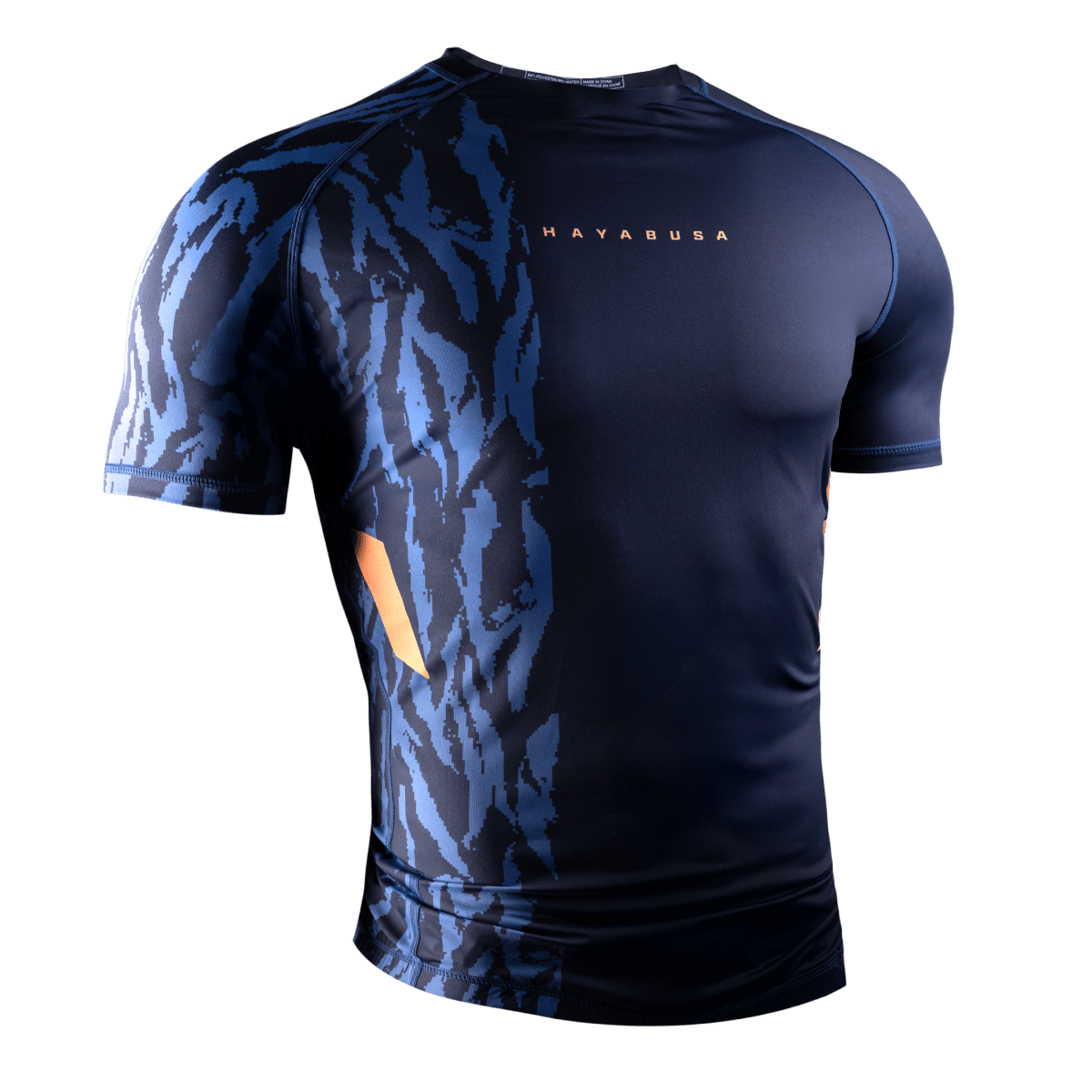 Hayabusa Apex blue short-sleeved rash guard front view