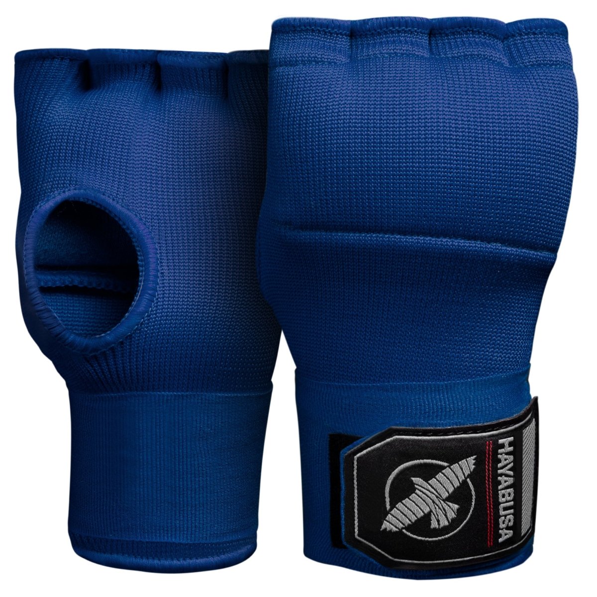 Pair of blue Hayabusa Quick Wraps gel liners, front view