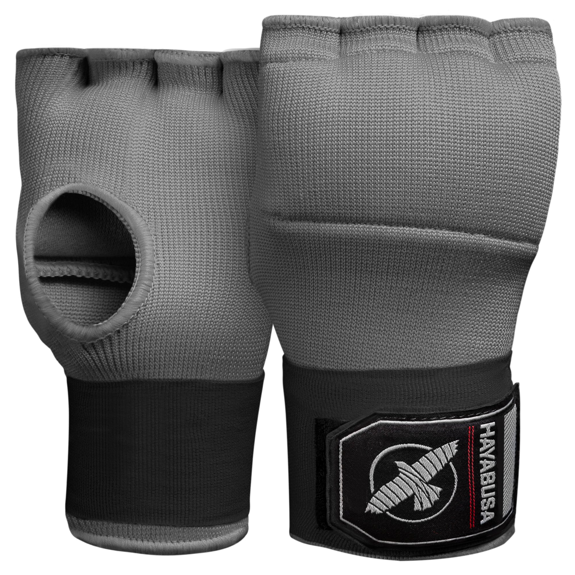 Coppia di sottoguanti in gel Hayabusa Quick Wraps grigi, vista frontale