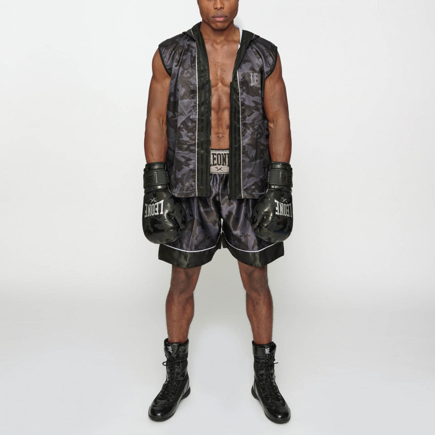 Leone da Ring sleeveless jacket with hood and zip